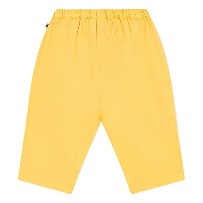 Pantaloni di lino a tinta unita | Giallo