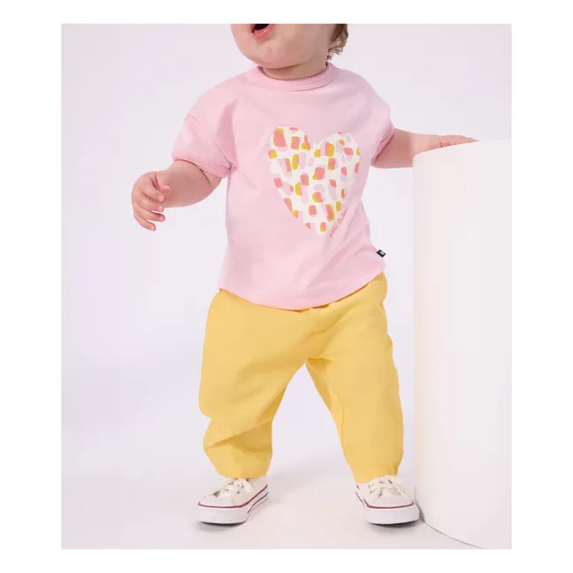 Pantalones lisos de lino | Amarillo