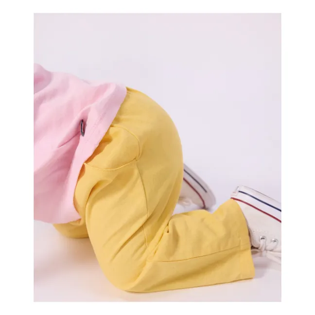 Pantaloni di lino a tinta unita | Giallo