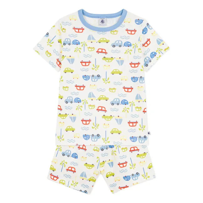 Pijama Corto Coche | Blanco