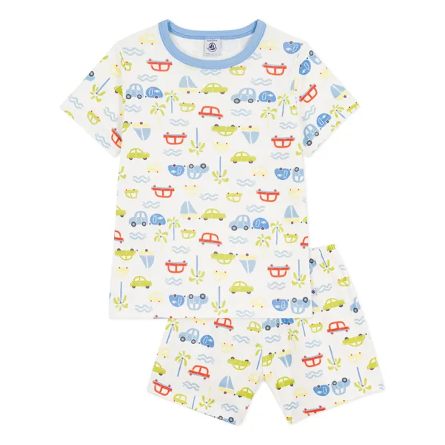Pijama Corto Coche | Blanco