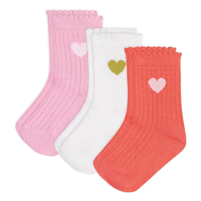 Set of 3 Pairs of Ribbed Socks | Pink