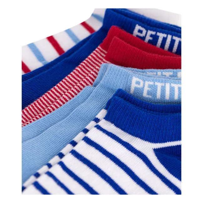Pack of 5 Pairs of Striped Low Socks | Blue