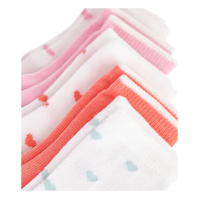Lot de 5 Paires de Chaussettes Cœurs | Ecru