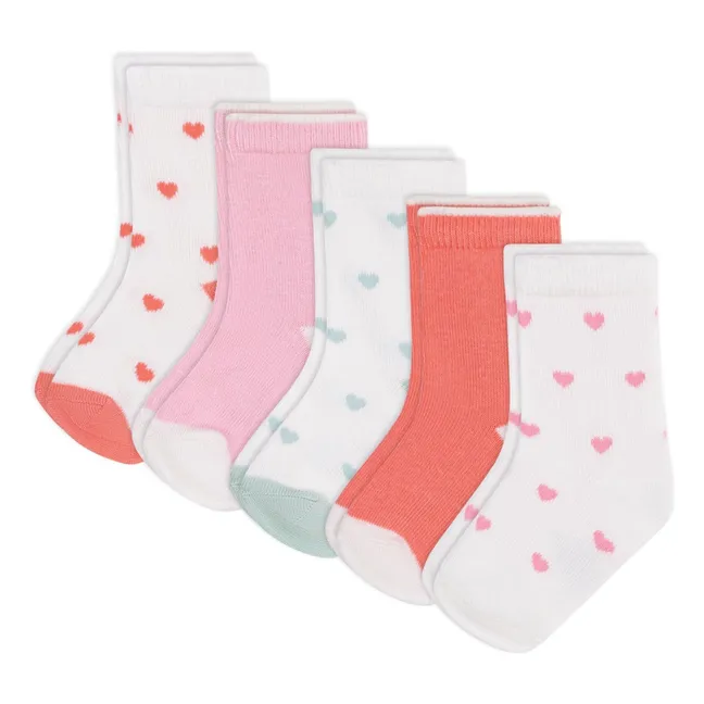 5er-Pack Sockenpaare Herzen | Seidenfarben