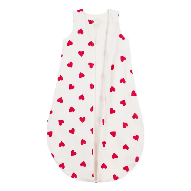 Saco de dormir Corazones de gasa de algodón | Blanco