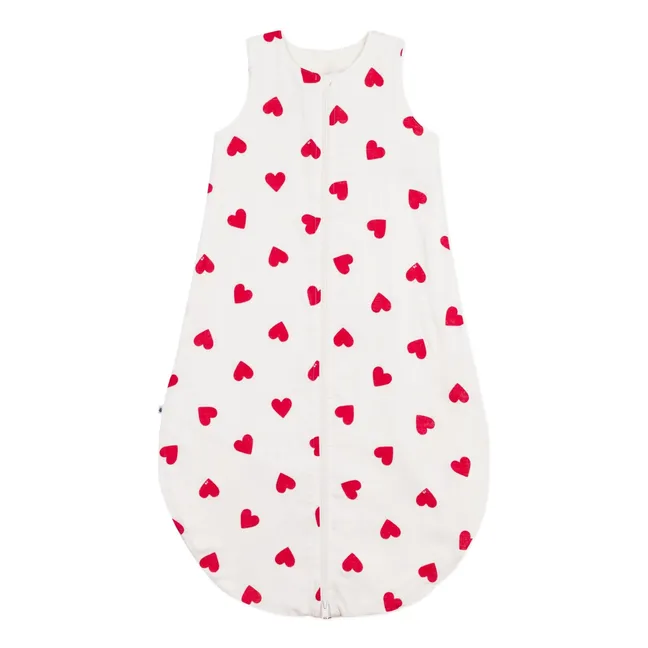 Saco de dormir Corazones de gasa de algodón | Blanco