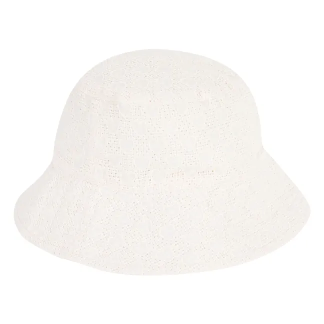 Capeline Broderie Anglaise Popeline Coton Bio | Blanc