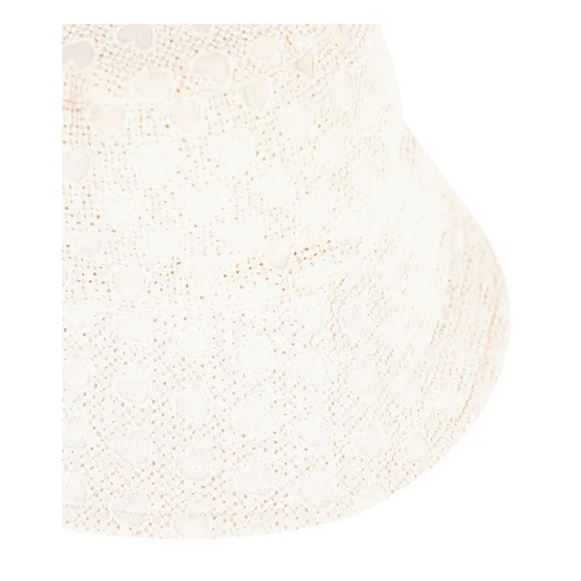 Capeline Broderie Anglaise Popeline Coton Bio | Blanc