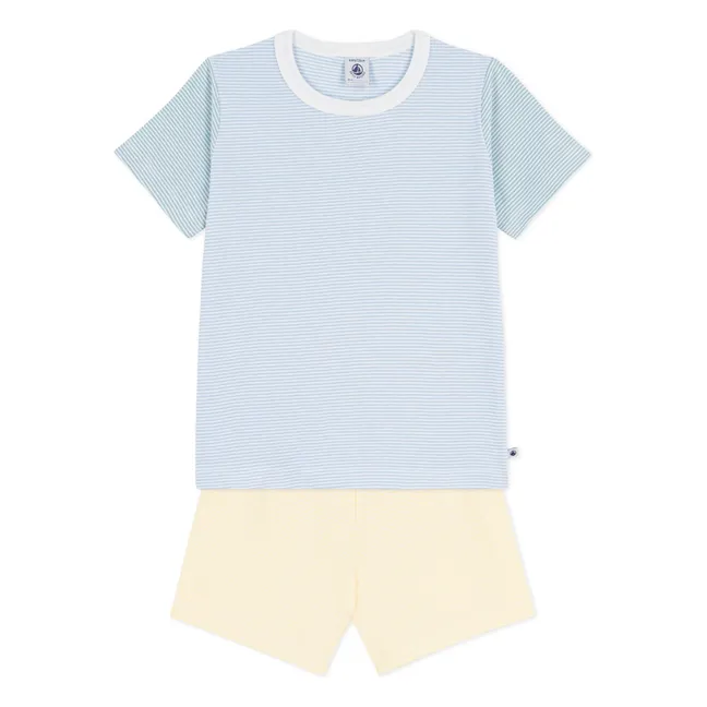 Pyjama Short Colorblock Rayé Milleraies | Bleu