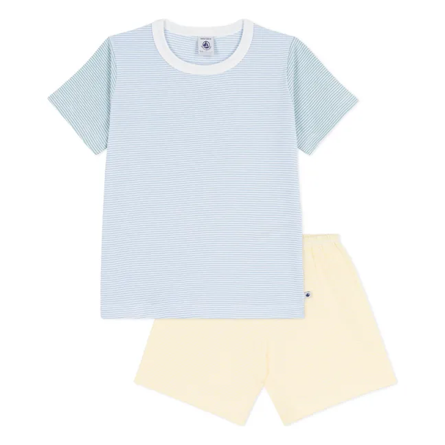 Pyjama Short Colorblock Rayé Milleraies | Bleu
