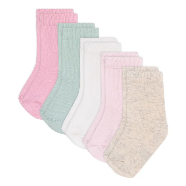 Pack of 5 Pairs of Plain Socks | Pink