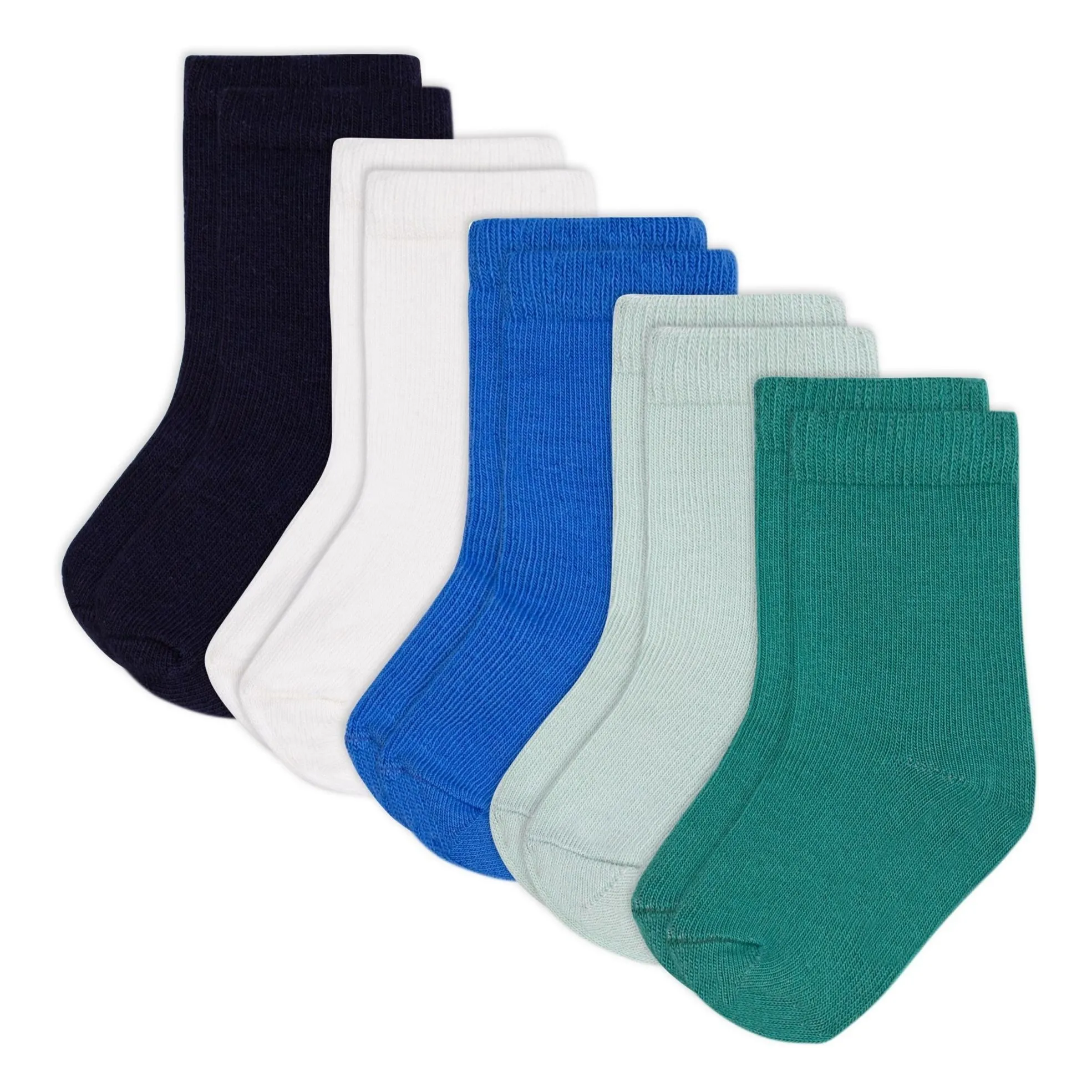 Petit Bateau Green Pack Of 5 Pairs Of Plain Socks