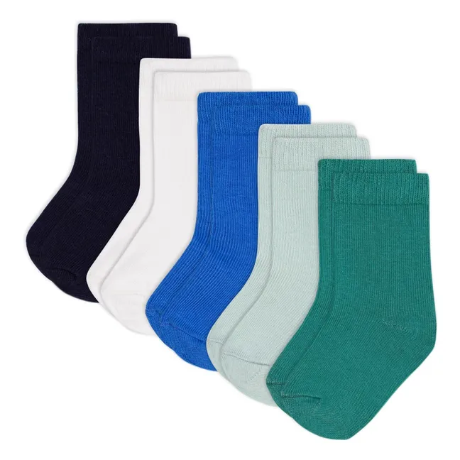 Lot de 5 Paires de Chaussettes Unies | Vert