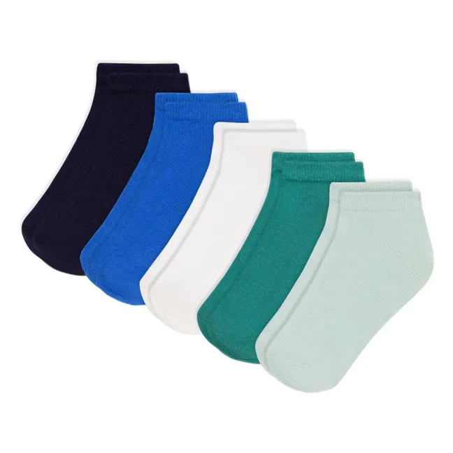 Lot de 5 Paires de Chaussettes Basses | Vert