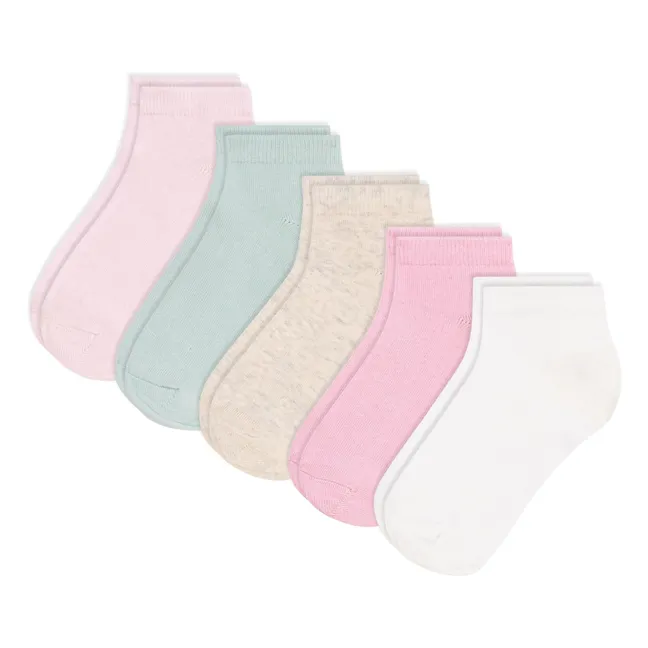 Lot de 5 Paires de Chaussettes Basses | Rose