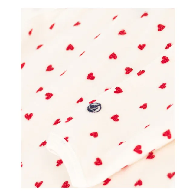 Pyjamas Dors Bien Cœurs Velours Coton Bio | White