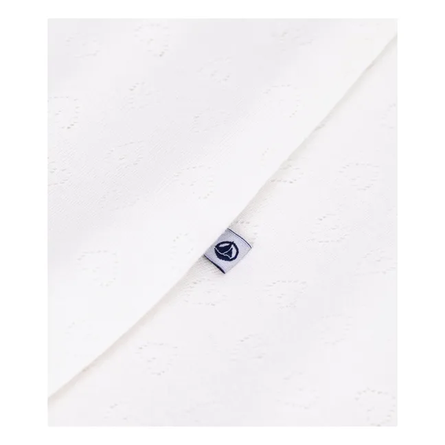 Saco de dormir de algodón ecológico con corazones calados | Blanco