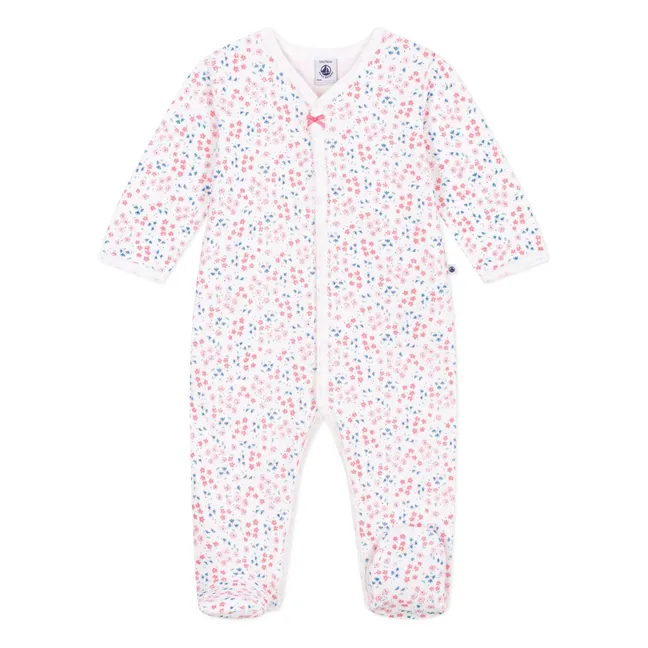 Pyjama Dors Bien Fleuri Velours | Blanc