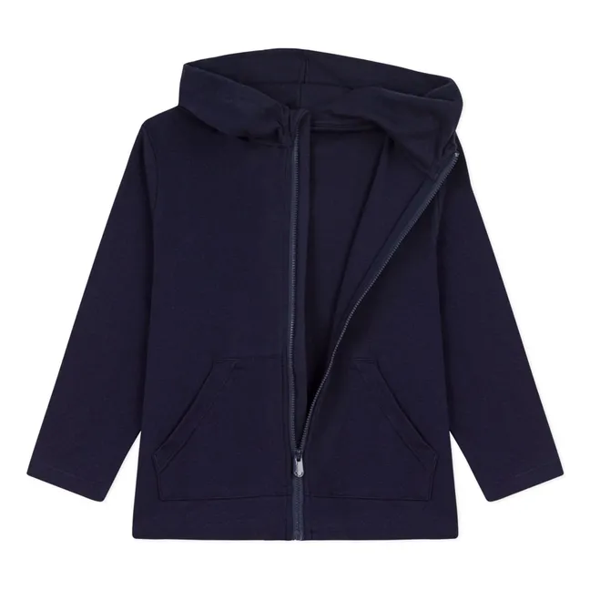 Sudadera con capucha y cremallera | Azul Marino