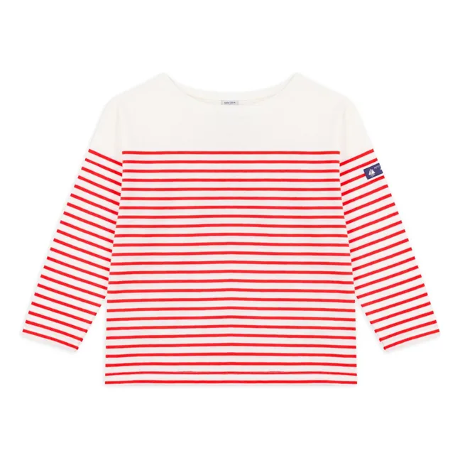 Camiseta ligera Marinière | Naranja