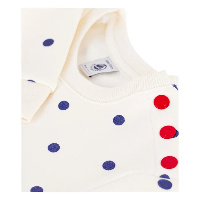 Robe à Pois Molleton Coton Bio | Ecru