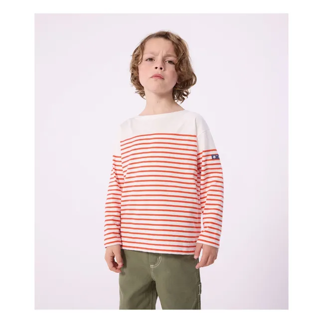 Camiseta ligera Marinière | Naranja