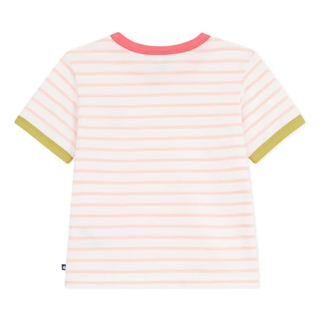 T-shirt Classique Rayé | Corail