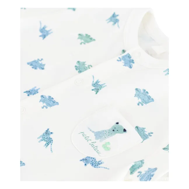 Combishort Animaux Coton Bio | Blanc