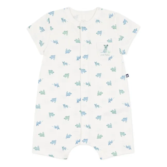 Combishort Animaux Coton Bio | Blanc