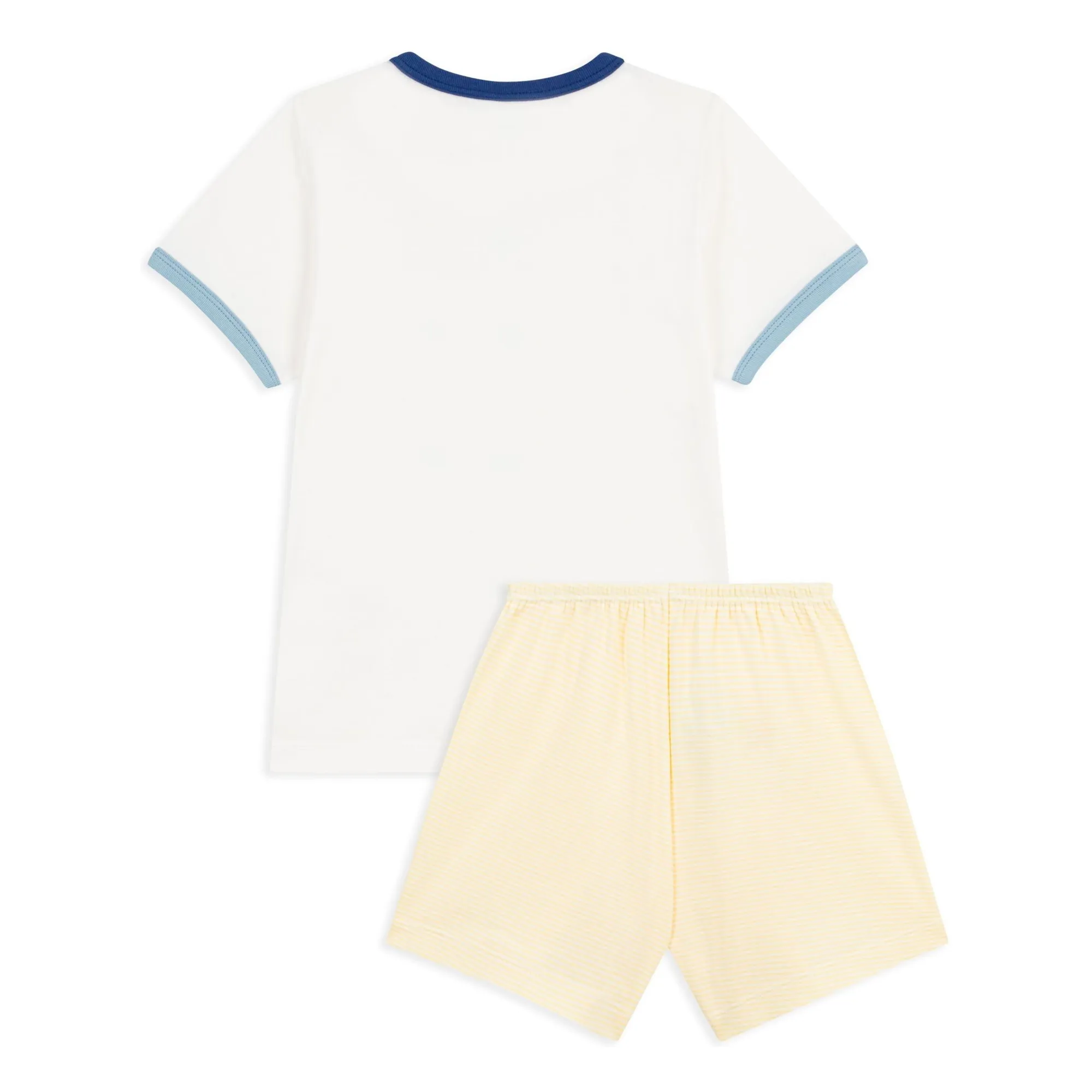 Pyjama Short Océan Coton Bio | Blanc- Image produit n°2