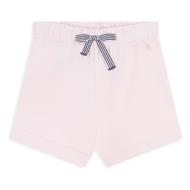Organic cotton fleece shorts | Pale Pink