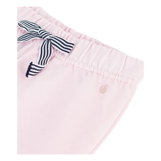 Organic cotton fleece shorts | Pale Pink
