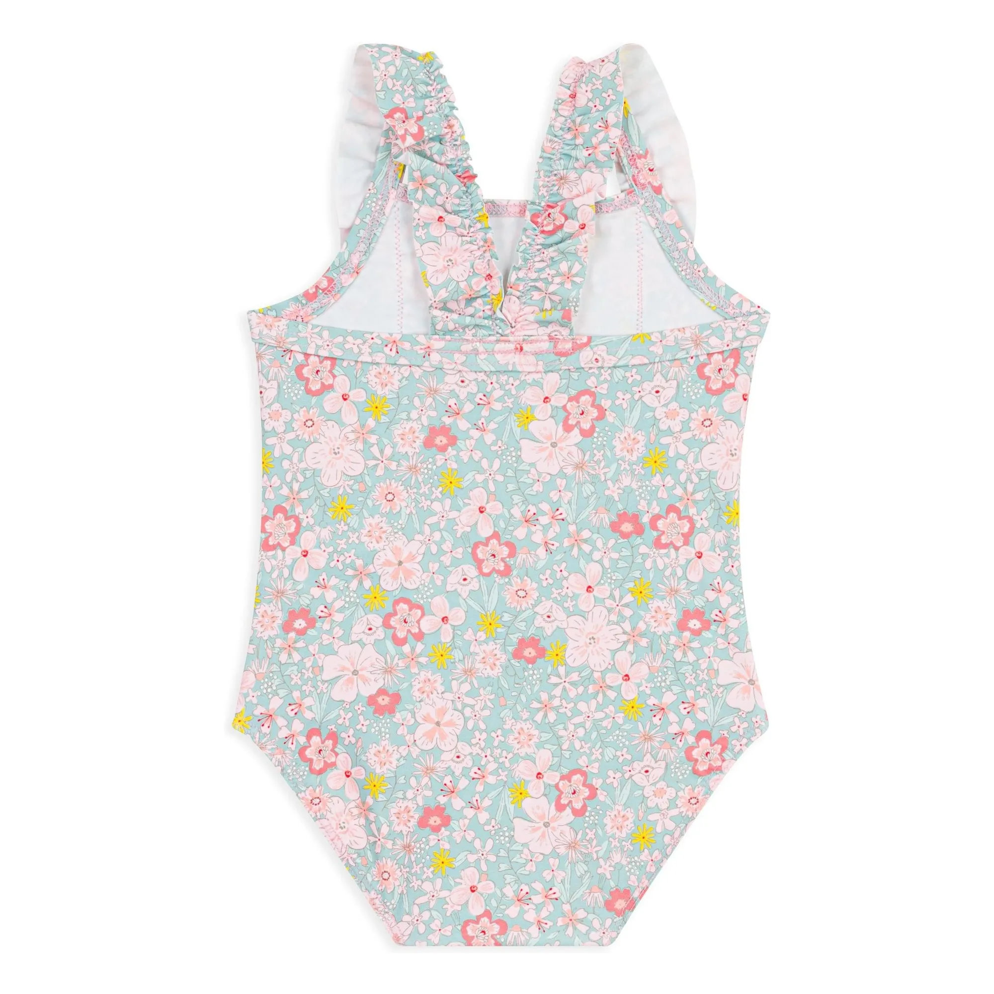 Maillot de Bain Volants Fleuri Bébé | Turquoise- Image produit n°2