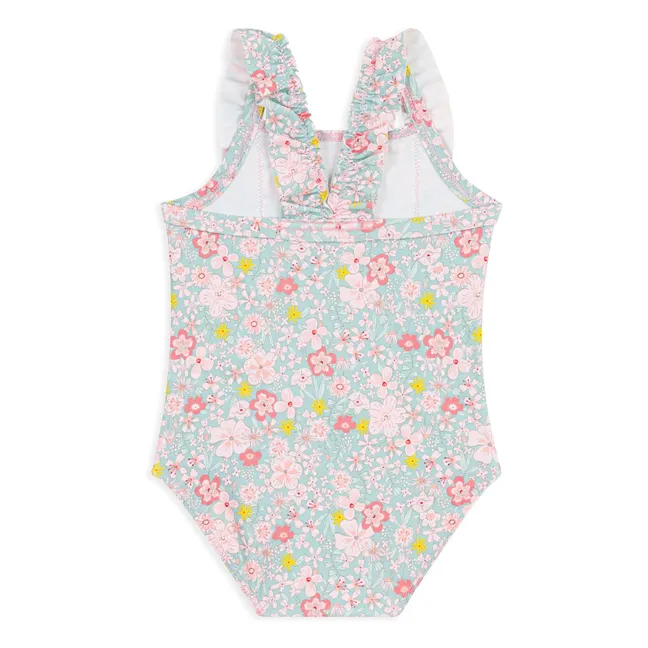 Maillot de Bain Volants Fleuri Bébé | Turquoise