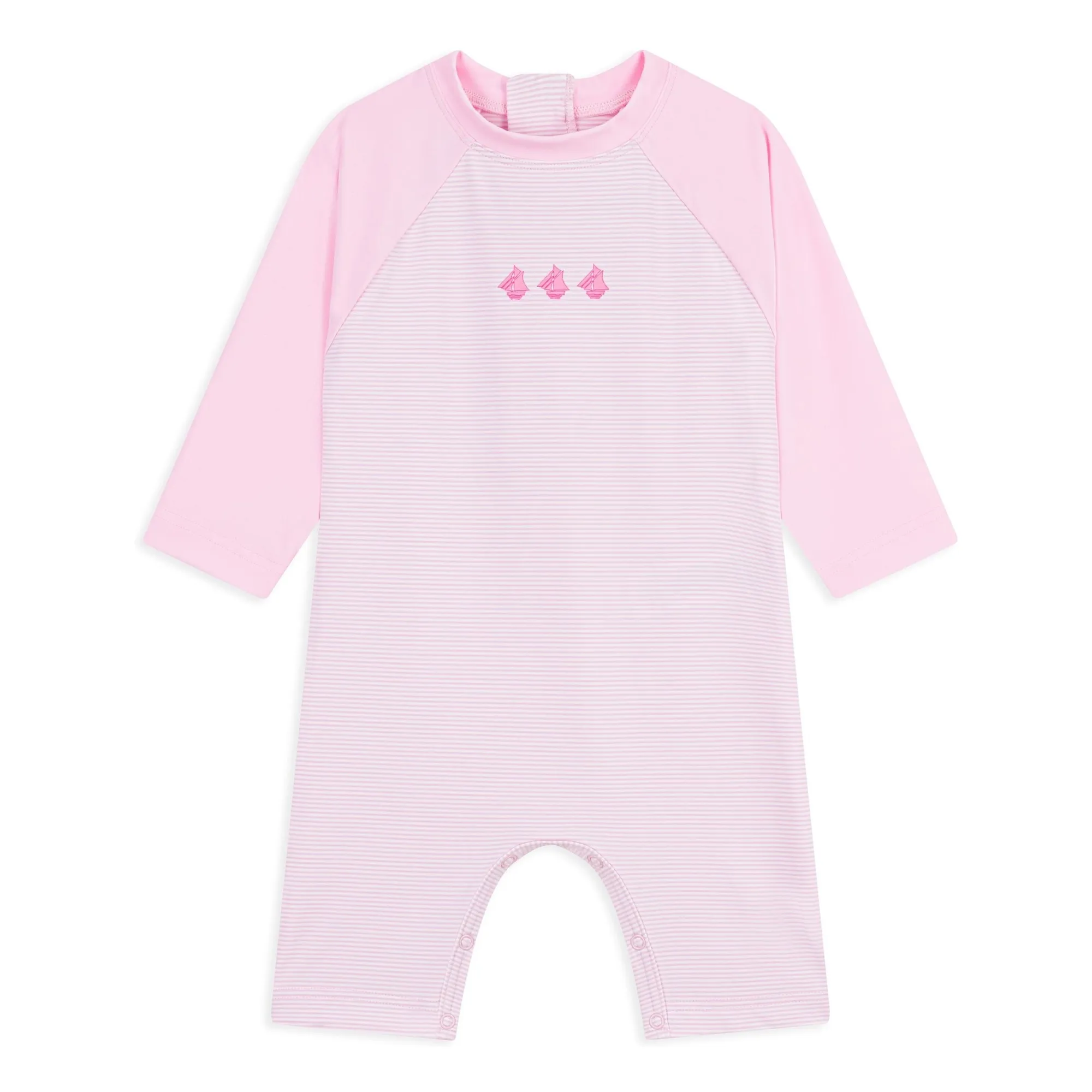 Petit Bateau Boys Pink Striped Uv Protection Suit