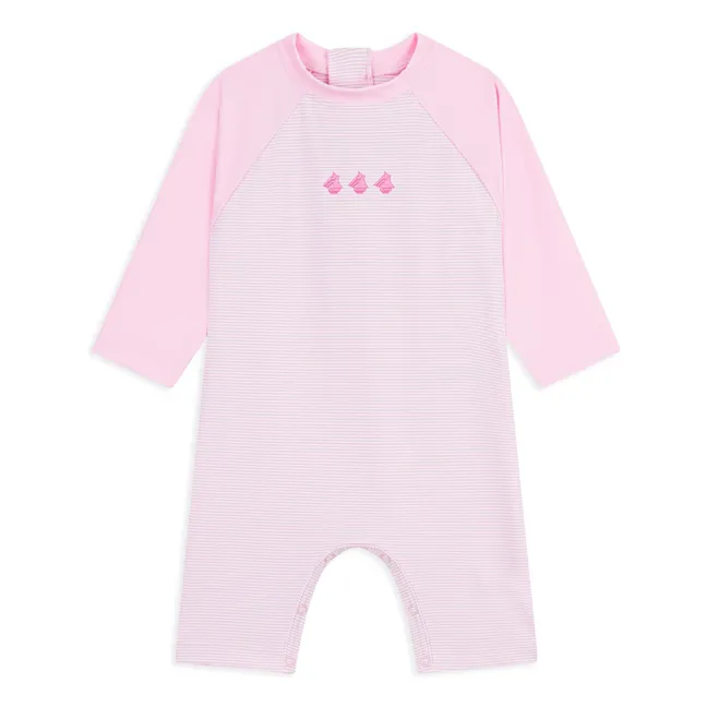 Gestreifter Anti-UV-Overall | Rosa