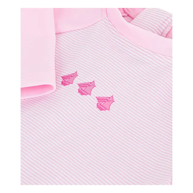 Gestreifter Anti-UV-Overall | Rosa