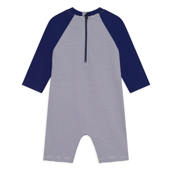Gestreifter Anti-UV-Overall | Blau