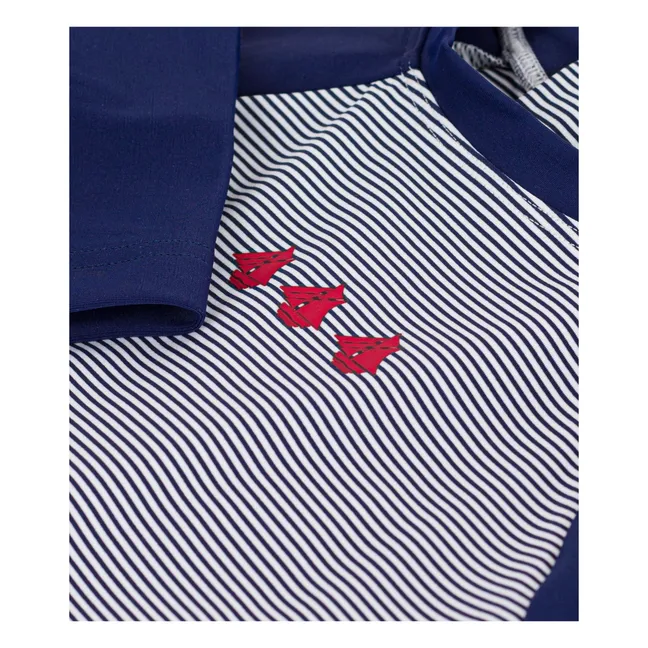 Traje a rayas con protección UV | Azul