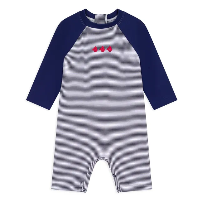 Gestreifter Anti-UV-Overall | Blau