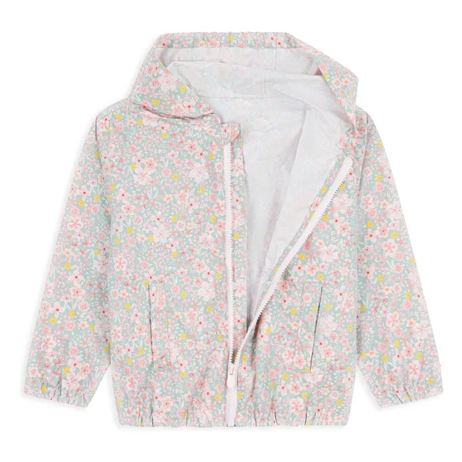 Cortavientos floreado Fibras recicladas | Azul Gris