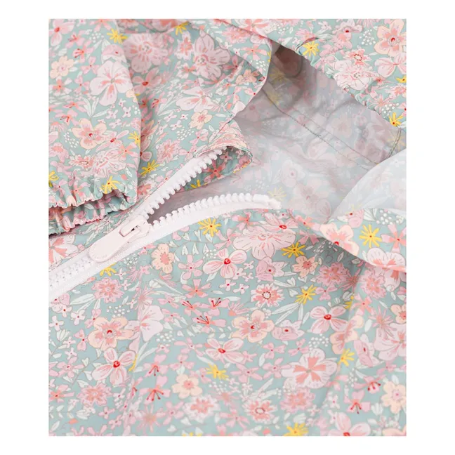 Cortavientos floreado Fibras recicladas | Azul Gris