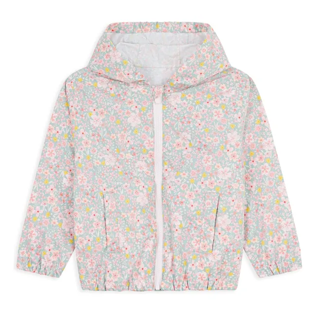 Cortavientos floreado Fibras recicladas | Azul Gris