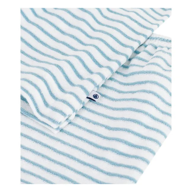 Pantalón corto de rizo a rayas | Azul