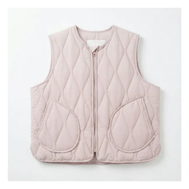 Sleeveless Quilted Cheer Jacket | Pale Pink