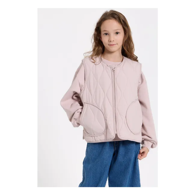 Sleeveless Quilted Cheer Jacket | Pale Pink
