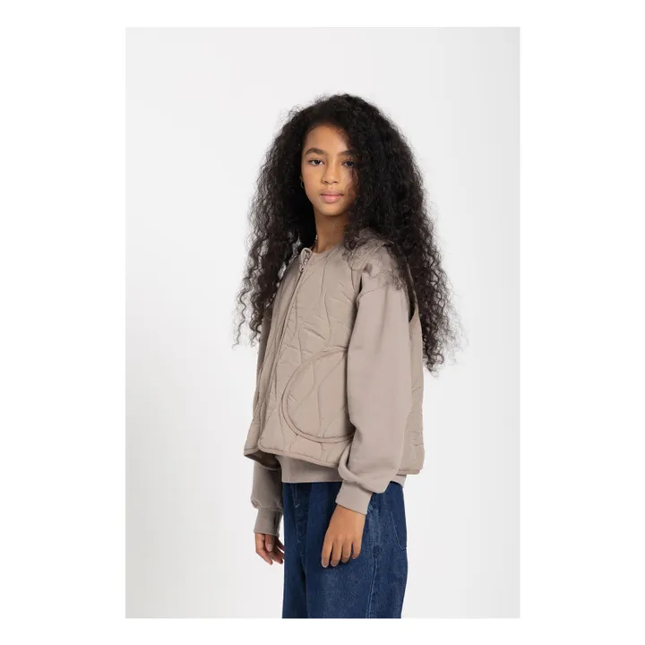 Veste Sans Manches Matelassée Cheer | Gris taupe- Image produit n°4