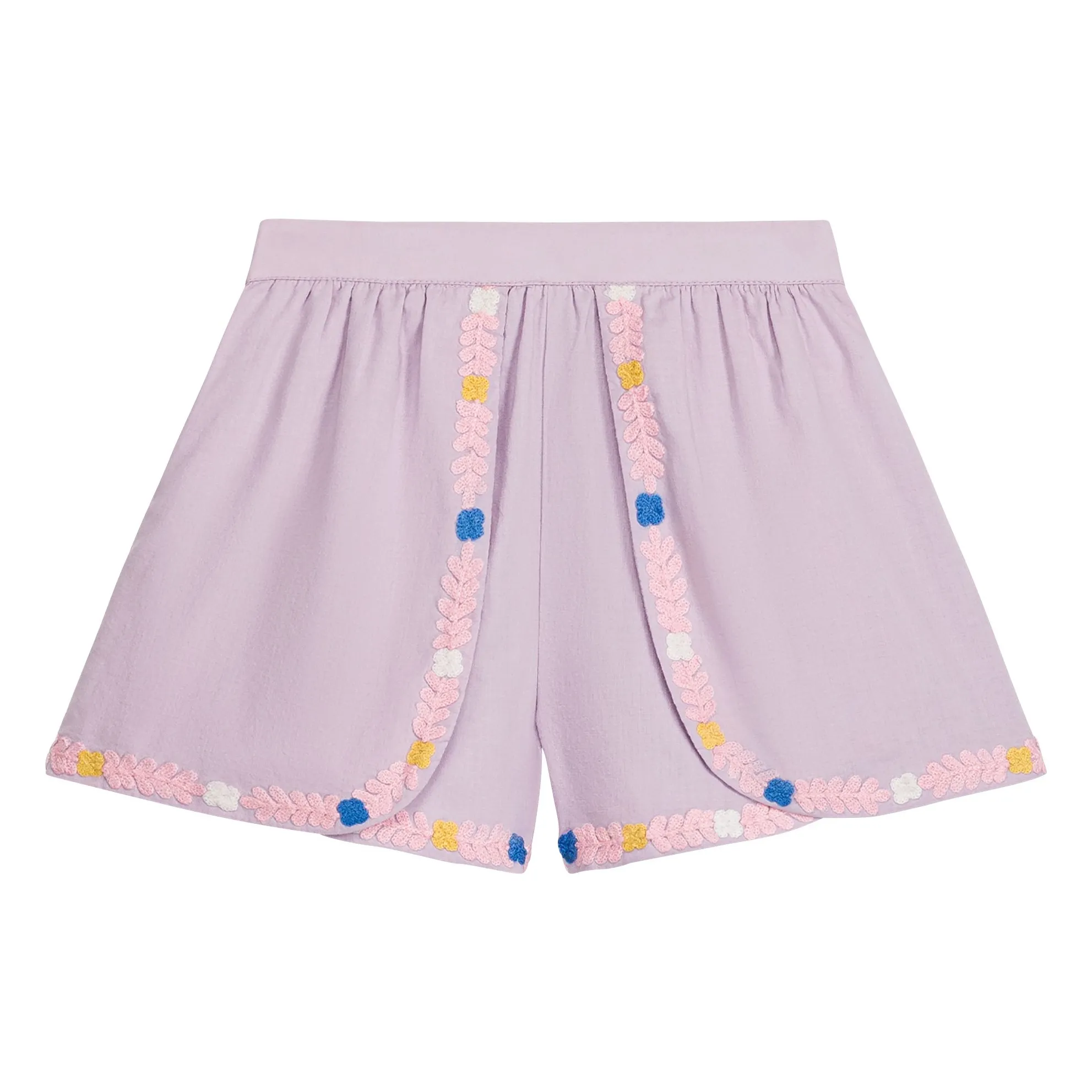 Louise Misha Mauve Asya Organic Cotton Embroidered Shorts