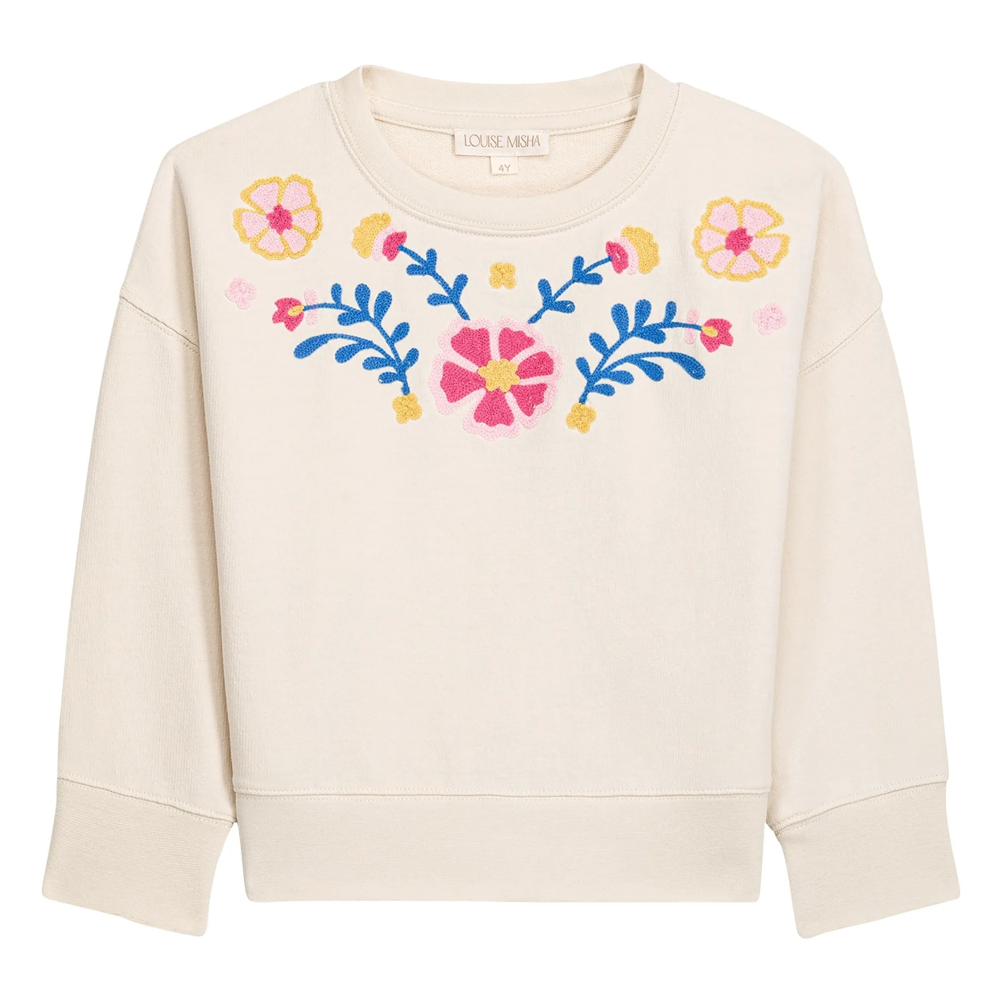 Louise Misha Cream Estella Embroidered Sweatshirt